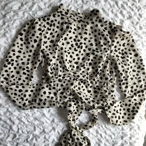 Cow Print Open Back Top